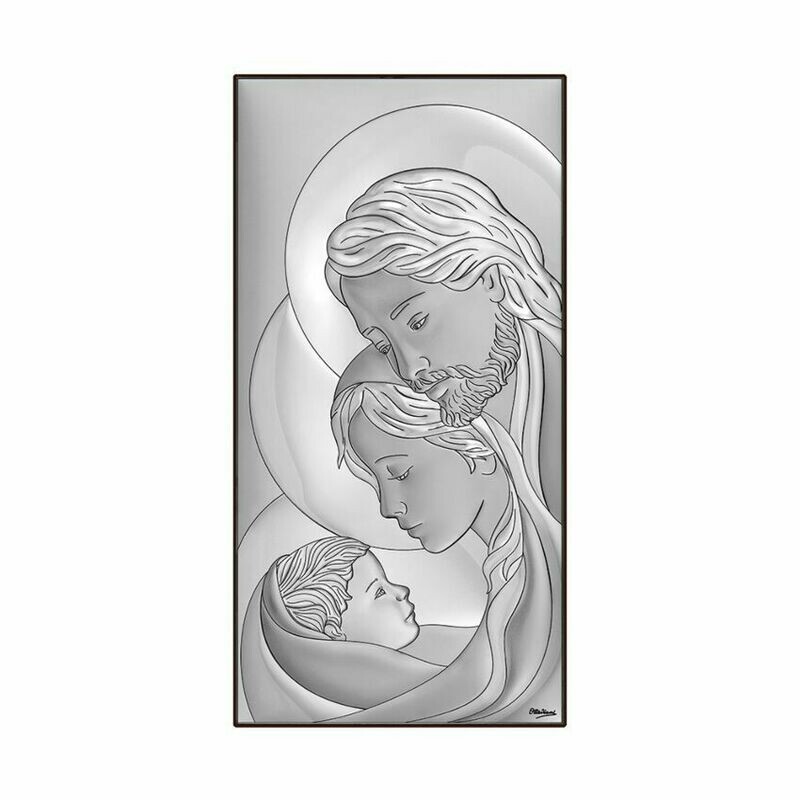 Icona verticale sacra famiglia 18x36