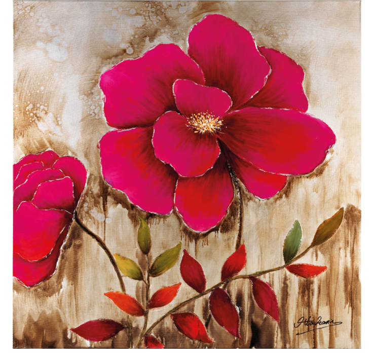 Quadro su tela "red flower" 100x100 s.l.