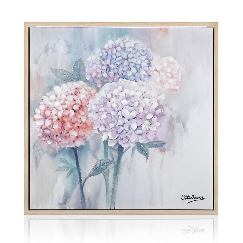 Quadro "ortensie" cm.80x80