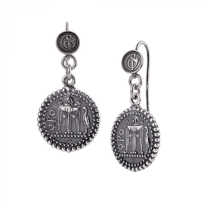 Orecchini in argento con Moneta Orecchini in argento con Moneta