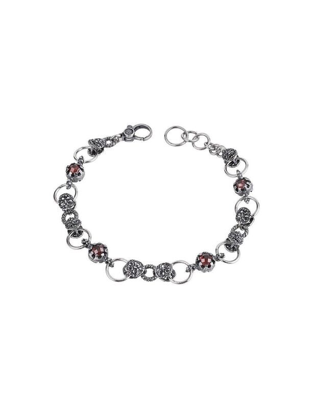 Bracciale in argento con maschere e Cubic Zirconia Bracciale in argento con maschere e Cubic Zirconia