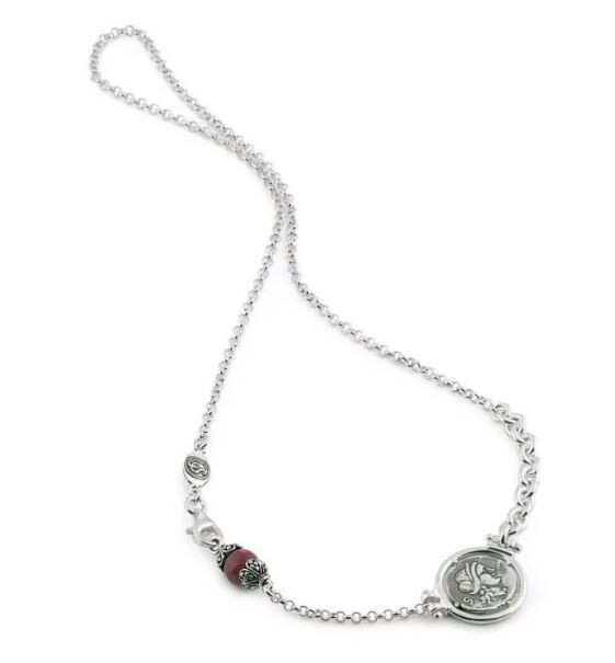 Collana con monete e pietra MARRONE Collana con monete e pietra MARRONE