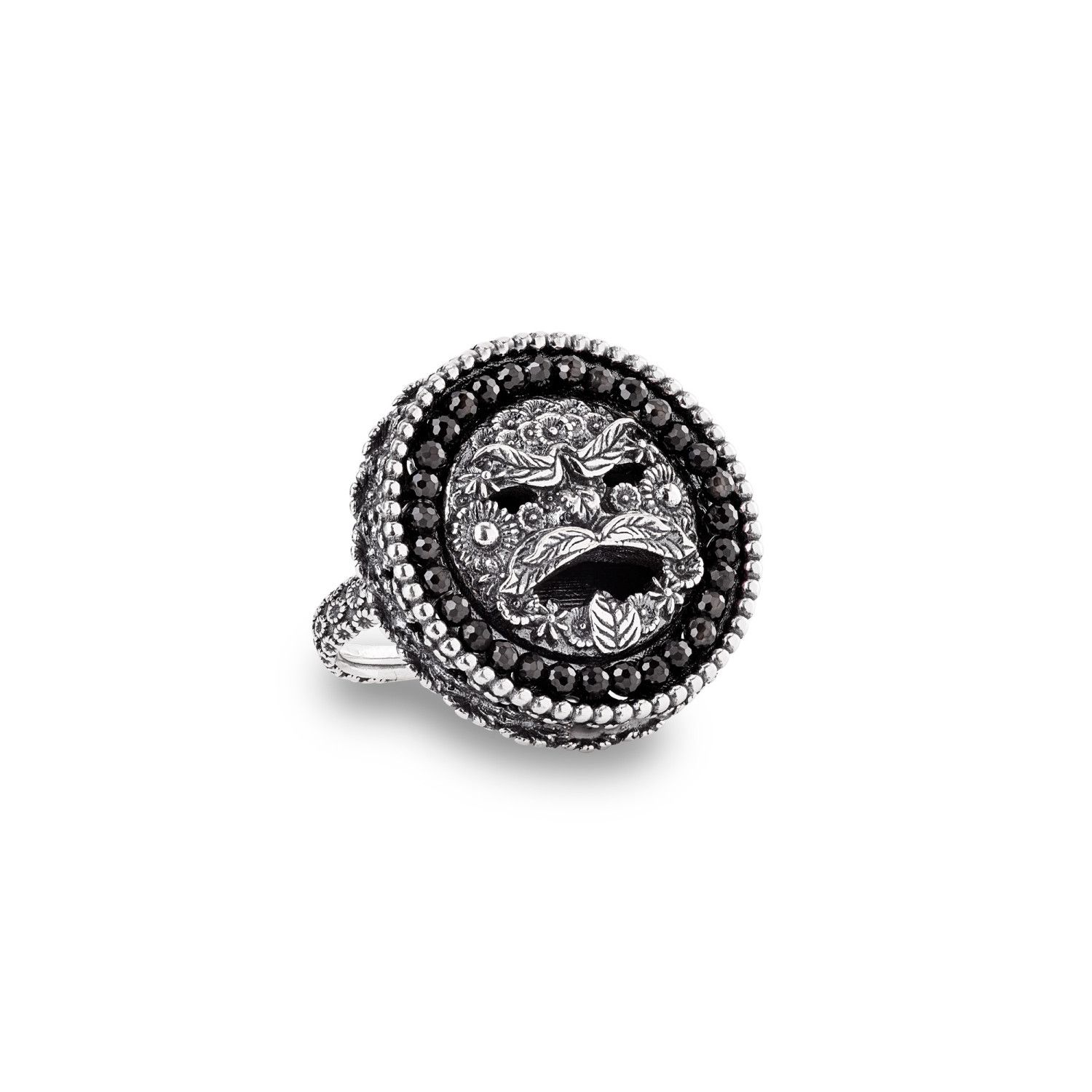 Anello con Maschera dell'Arcimboldo e Cubic Zirconia