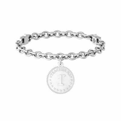Bracciale Kidult In Acciaio Moneta  Teacher N.1  Love