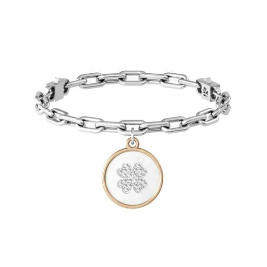 Bracciale Kidult In Acciaio Quadrifoglio  Buona Fortuna  Nature