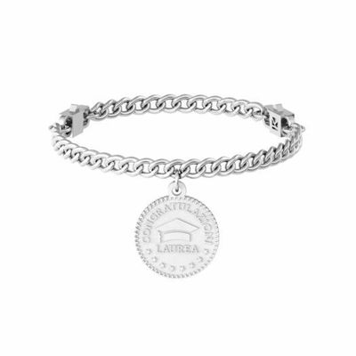 Bracciale Kidult In Acciaio Moneta  Laurea  Special Moments