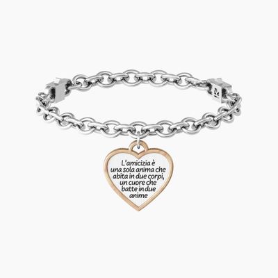 Bracciale A Catena Con Ciondolo A Cuore E Frase Amicizia - Kidult