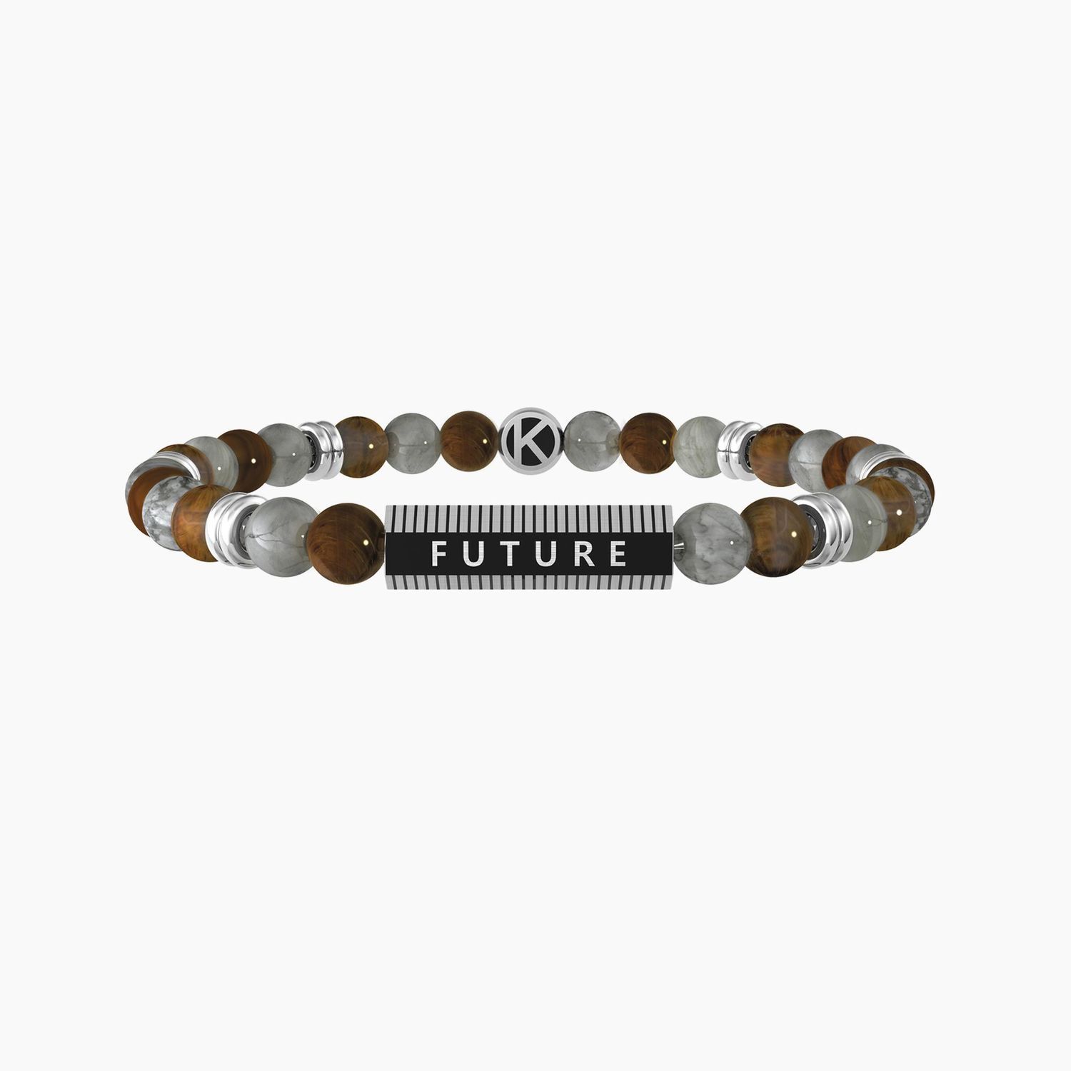Bracciale Uomo Con Pietre Multicolor E Frase Motivazionale Future Begins Everyday - Kidult