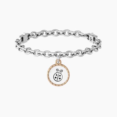 Bracciale Con Catena E Ciondolo Coccinella Portafortuna Kidult