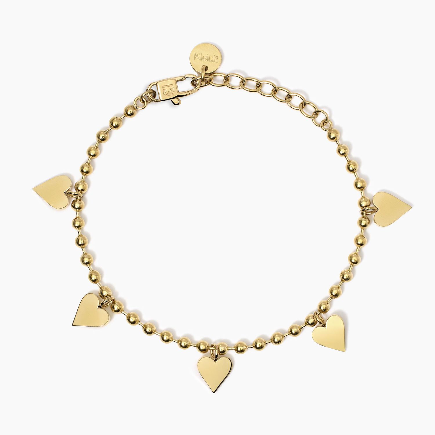 Bracciale dorato con ciondoli cuore Kidult