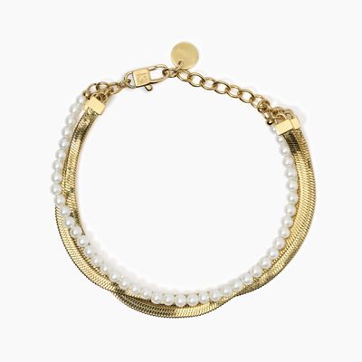Bracciale dorato con catena e perle conchiglia Kidult Style