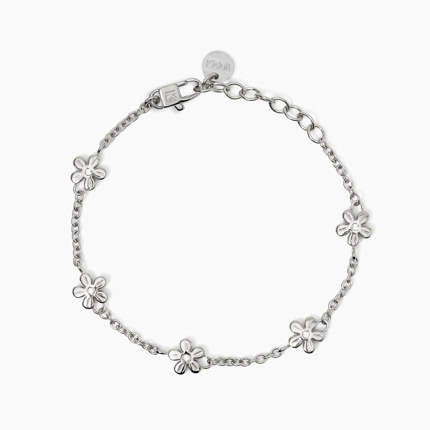 Bracciale con catena rola e fiori Kidult