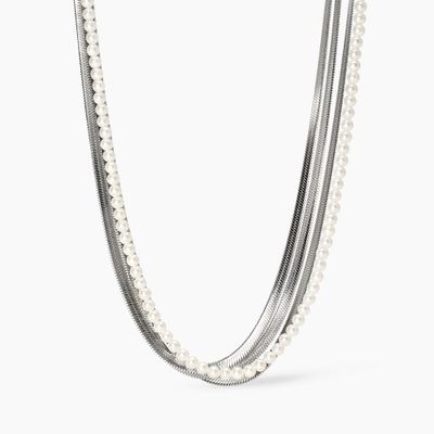 Girocollo con catene e perle conchiglia Kidult