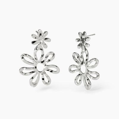 Orecchini pendenti con fiori effetto martellato Kidult Style