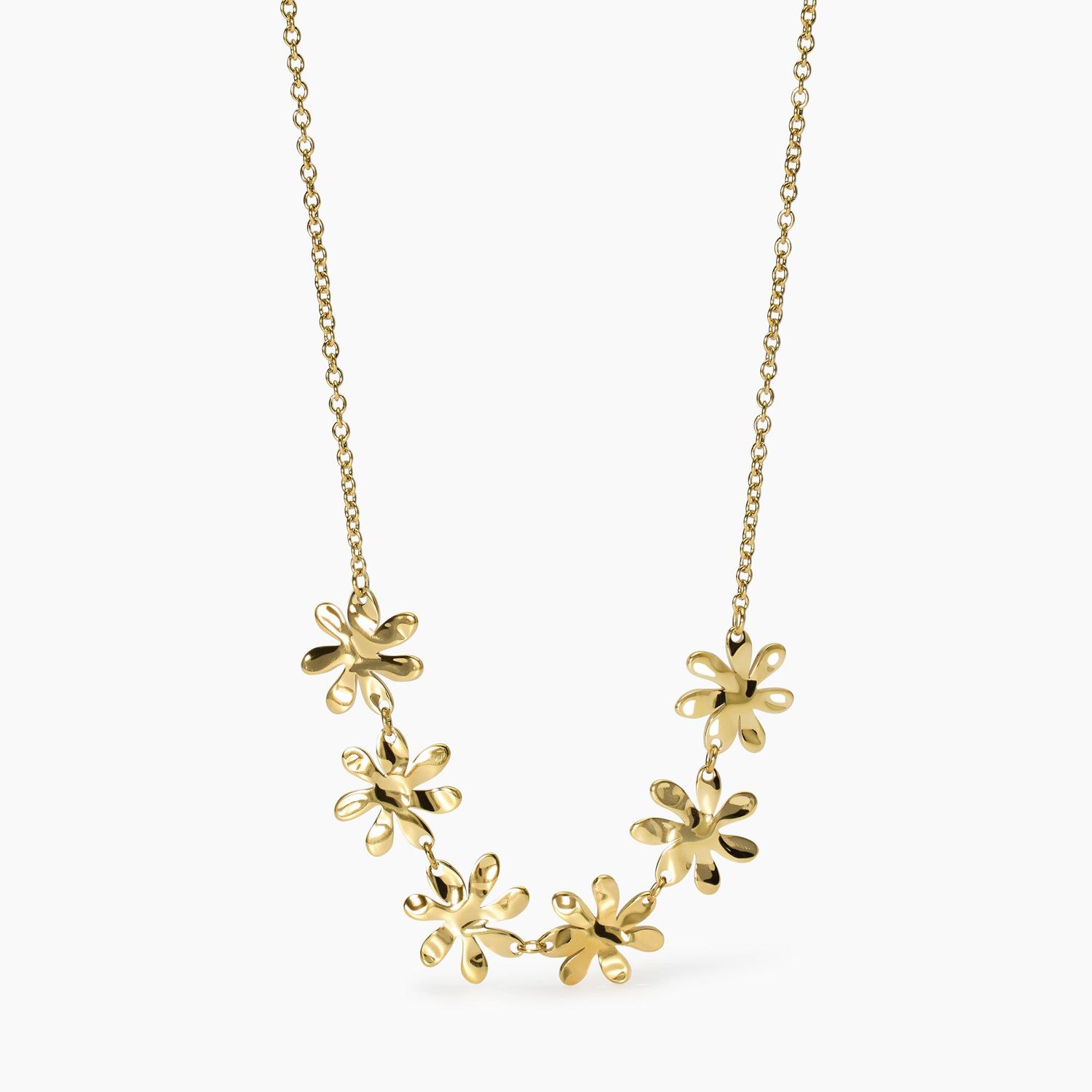 Girocollo dorato con fiori effetto martellato Kidult