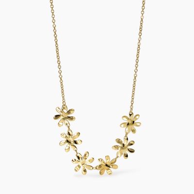 Girocollo dorato con fiori effetto martellato Kidult