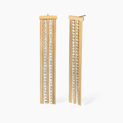 Orecchini dorati con catena e tennis Style 02 Kidult