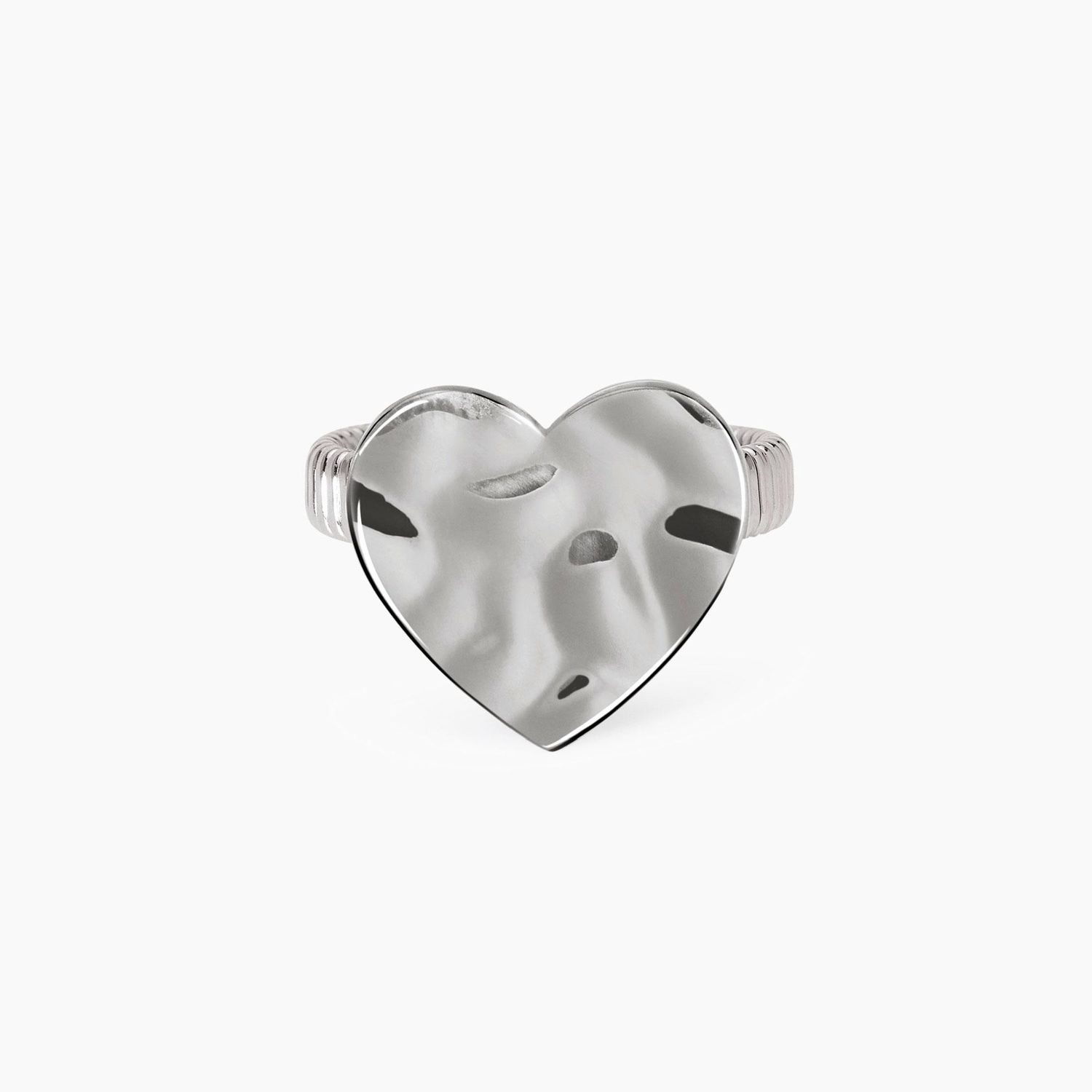 Anello con cuore effetto martellato Style 03 Kidult