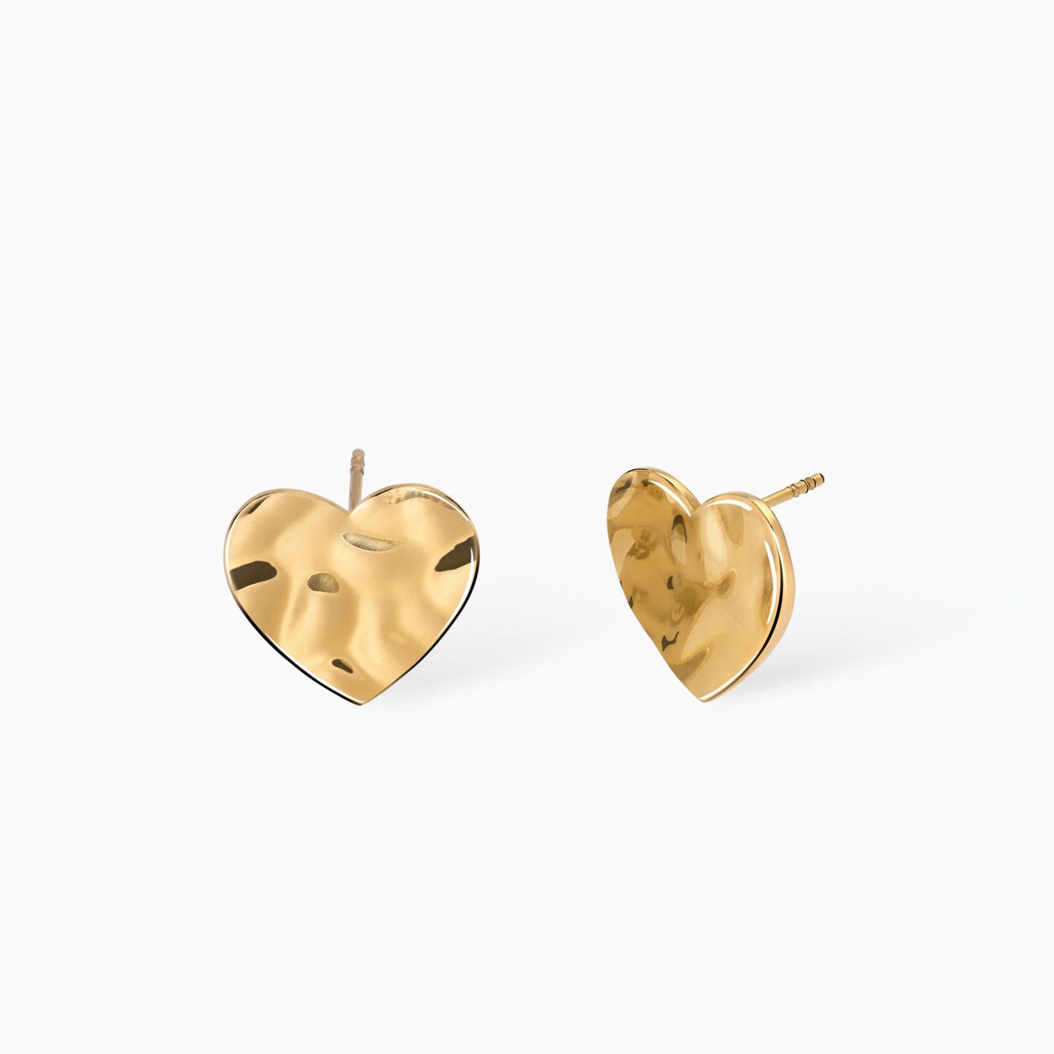 Orecchini cuore dorati effetto martellato Style 03 Kidult
