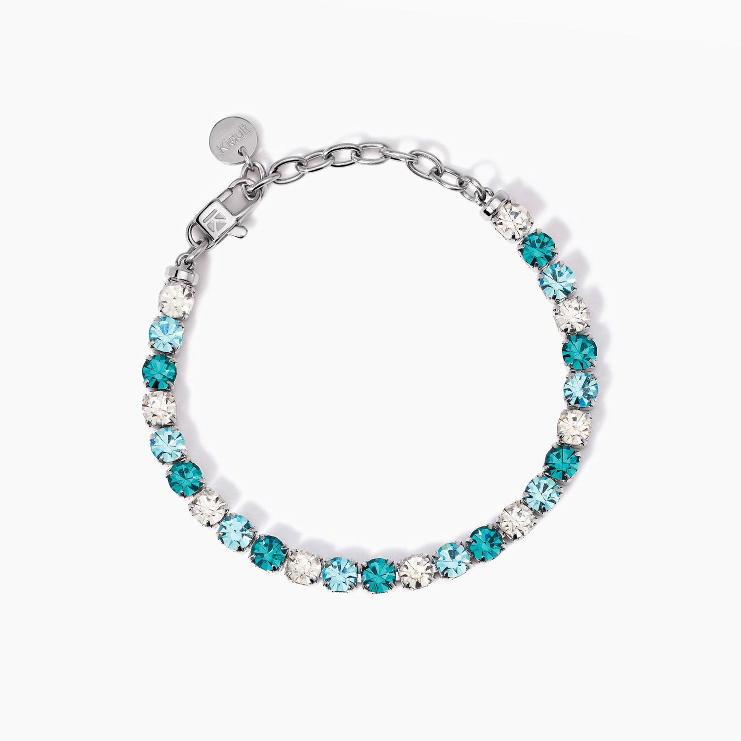 Bracciale tennis con cristalli bianchi e blu Style 12 Kidult
