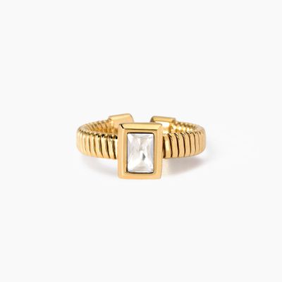Anello tubogas dorato con zirconi Style 05 Kidult