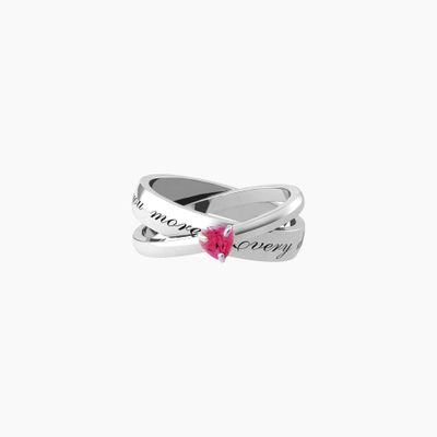 Anello intrecciato con rubino sintetico taglio cuore EVERY DAY mis 13