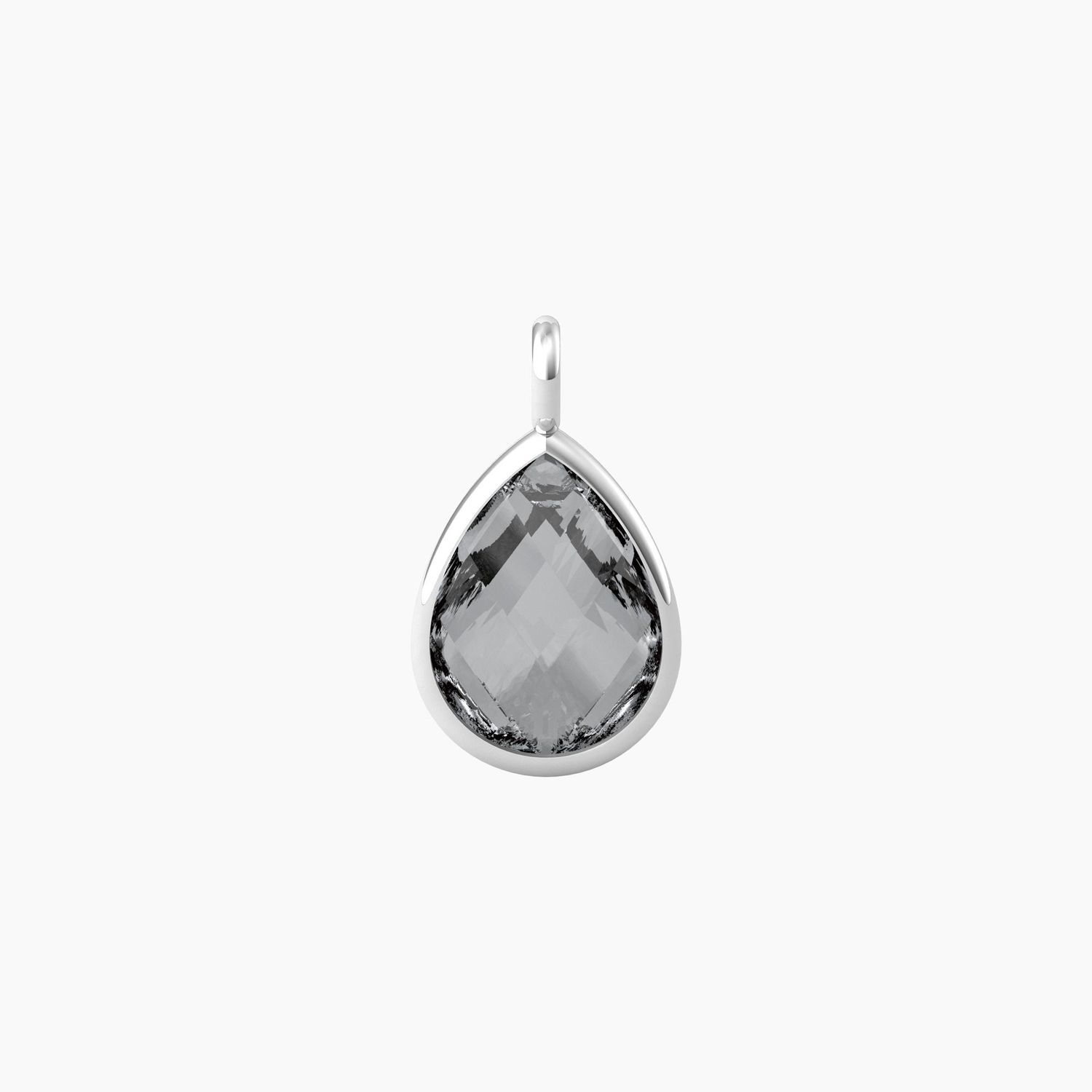 Ciondolo taglio goccia in glass grigio Kidult