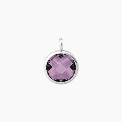 Ciondolo tondo con glass viola Kidult