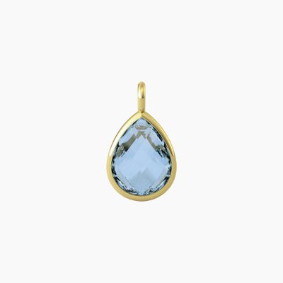 Ciondolo taglio goccia in glass azzurro Kidult