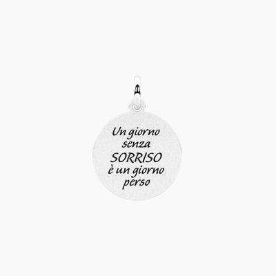 Ciondolo con frase "sorriso" e cristallo Kidult