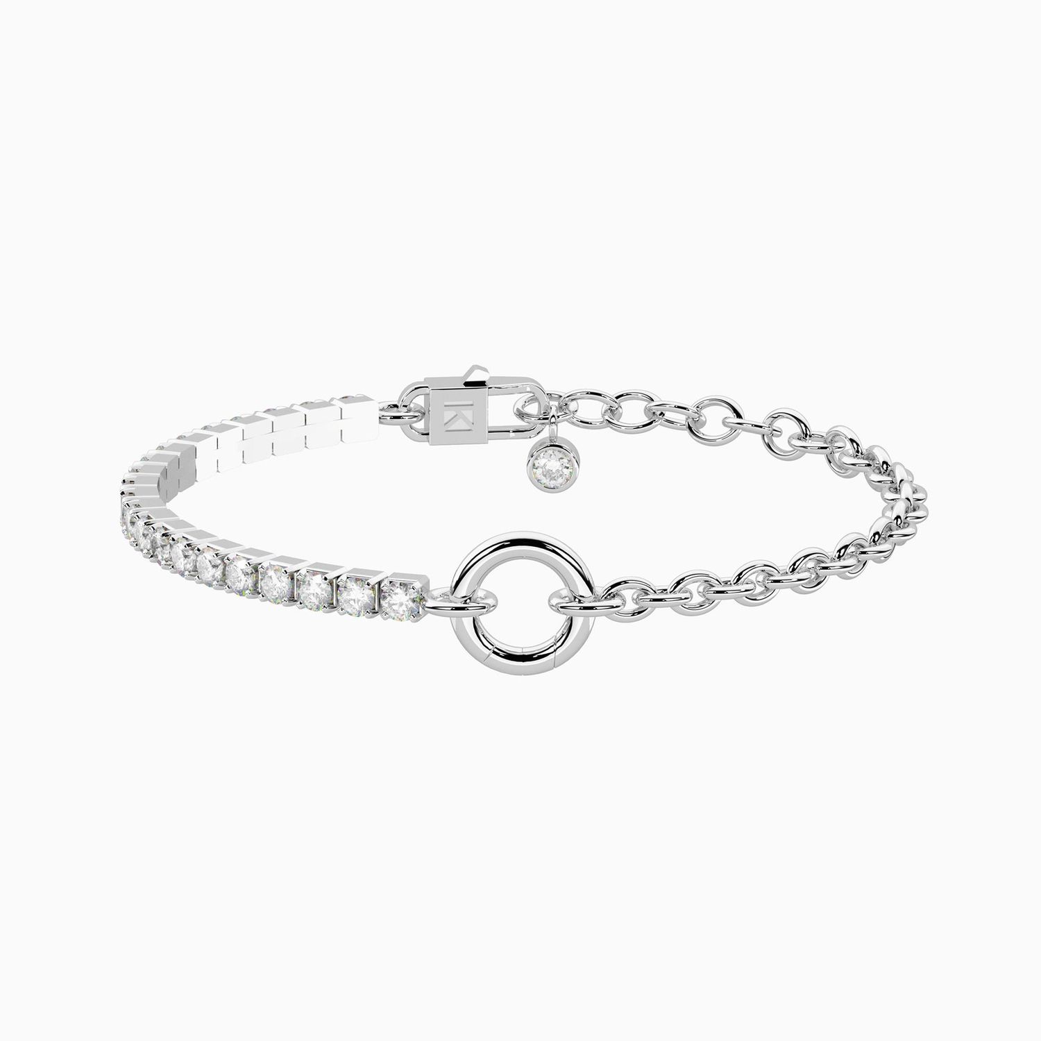 Bracciale componibile in acciaio con zirconi Kidult