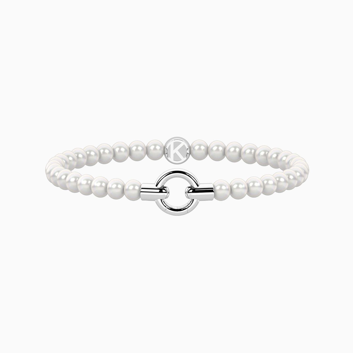 Bracciale elastico componibile con perle conchiglia Kidult