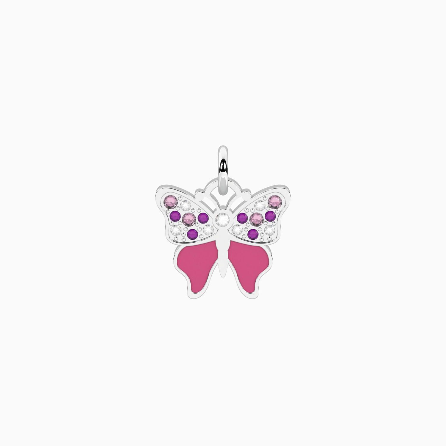Ciondolo farfalla con cristalli rosa Kidult