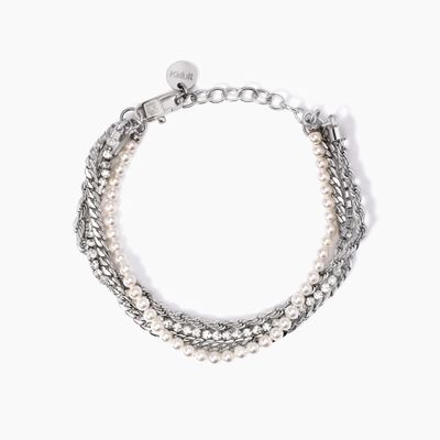 Bracciale con perle e tennis bianco Kidult
