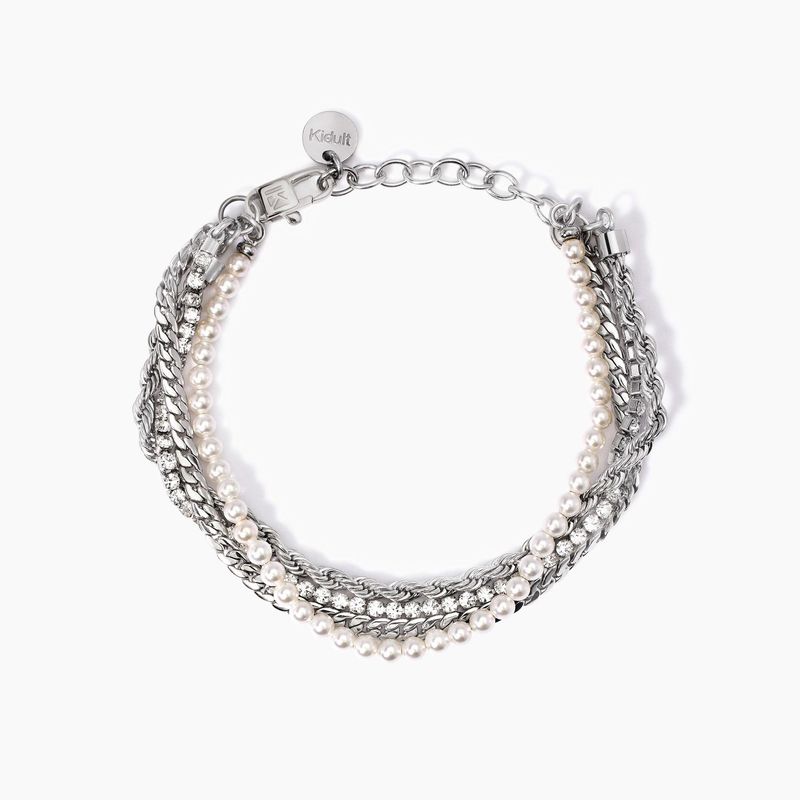 Bracciale con perle e tennis bianco Kidult