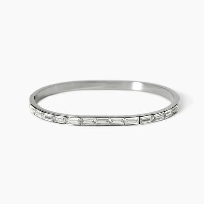 Bracciale rigido in acciaio dorato e zirconi Kidult Stily