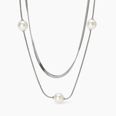 Collana doppia catena con perle conchiglia Kidult