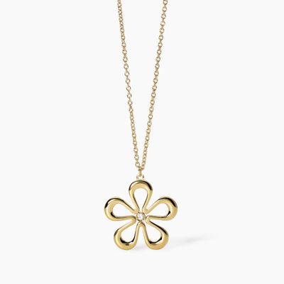 Collana in acciaio dorato con fiore Kidult Style