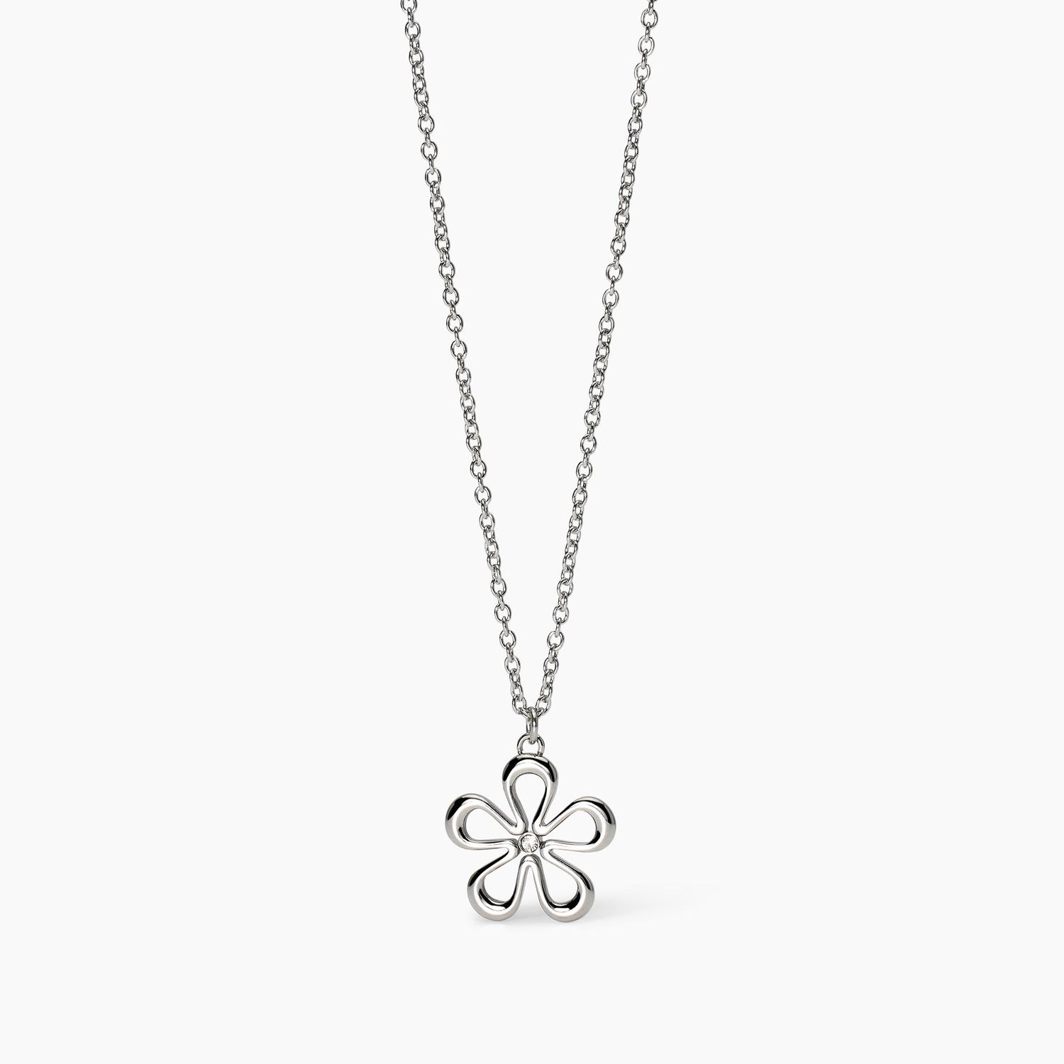 Girocollo in acciaio con catena rola' e fiore Kidult Style