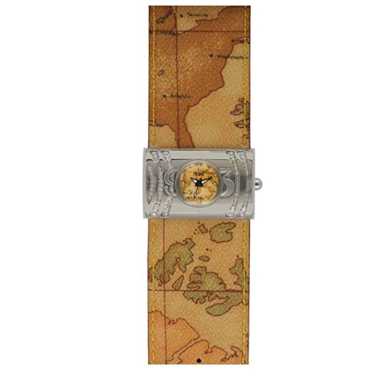 Orologio Prima Classe, rettangolare , Geo-Design nel Vetro dell'Orologio Orologio Prima Classe, rettangolare , Geo-Design nel Vetro dell'Orologio
