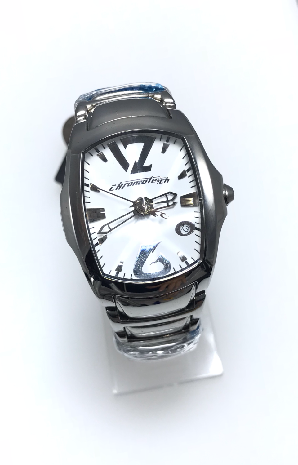 OROLOGIO IN ACCIAIO DONNA CON CRISTALLO PRISMATICO, CON DATARIO