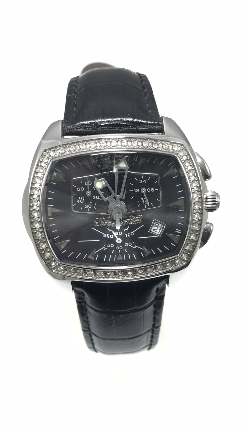 Orologio donna crono nero con strass