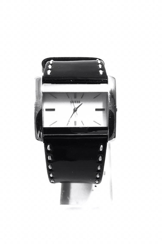 Orologio Guess donna cinturino pelle nera e fondo bianco Orologio Guess donna cinturino pelle nera e fondo bianco