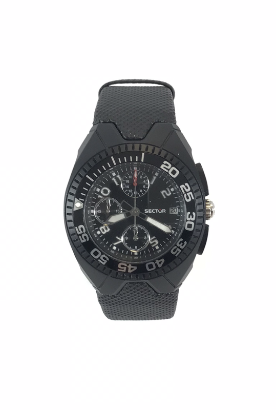 Orologio crono in alluminio nero e cinturino idrorepellente. Sector Orologio crono in alluminio nero e cinturino idrorepellente. Sector