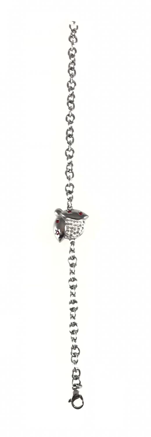 BRACCIALE ACCIAIO E COCCINELLA CON STRASS