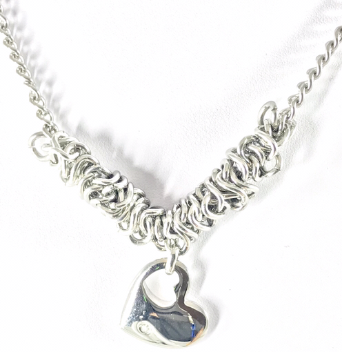 GIROCOLLO CON CUORE ACCIAIO E ZIRCONE