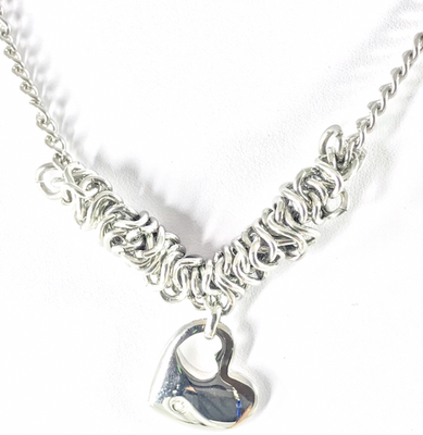 GIROCOLLO CON CUORE ACCIAIO E ZIRCONE