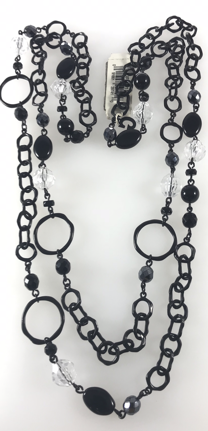 CHANEL GUESS JEW IN METALLO NERO E PIETRE SFACCETTATE