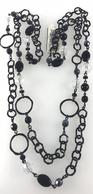 CHANEL GUESS JEW IN METALLO NERO E PIETRE SFACCETTATE