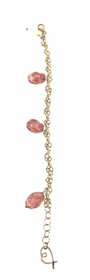 BRACCIALE BRONZATO CON PERLA E QUARZI BRACCIALE BRONZATO CON PERLA E QUARZI